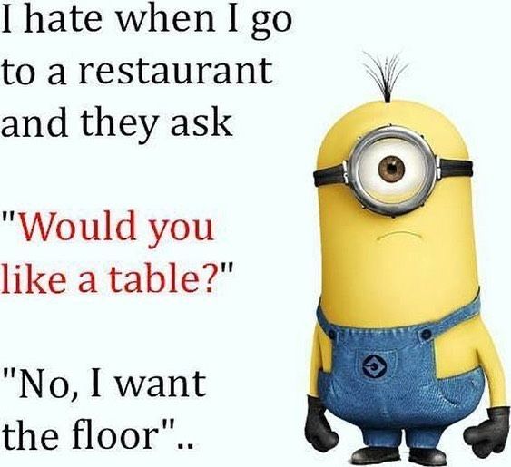 Restaurant minion meme