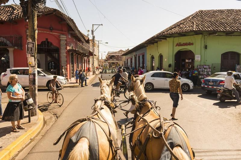 Riding a carriage in Nicaragua