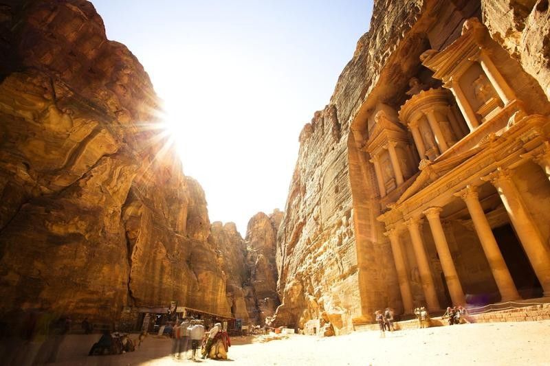 Rock-cut temple in Petra, Jordan