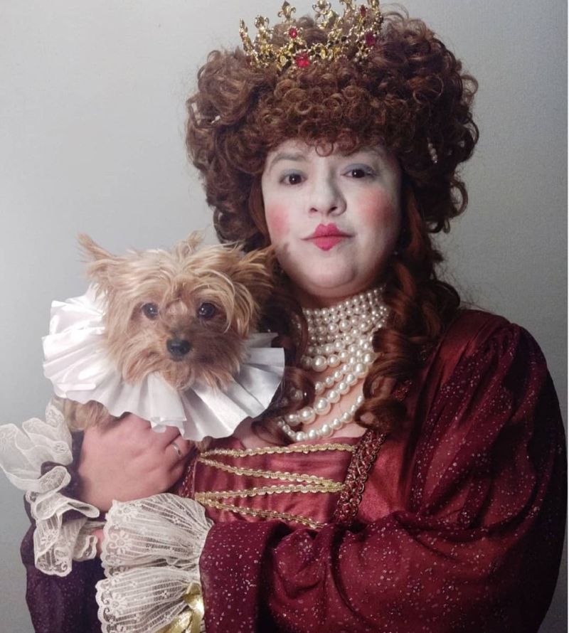 Royalty dog and human costume