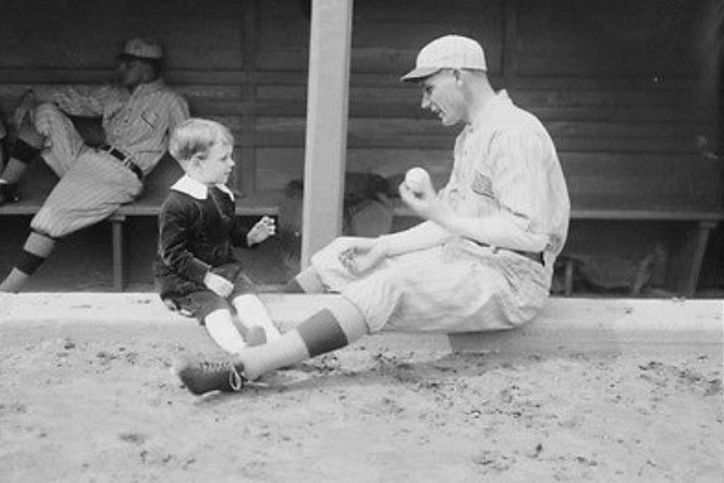 Rube Marquard with son