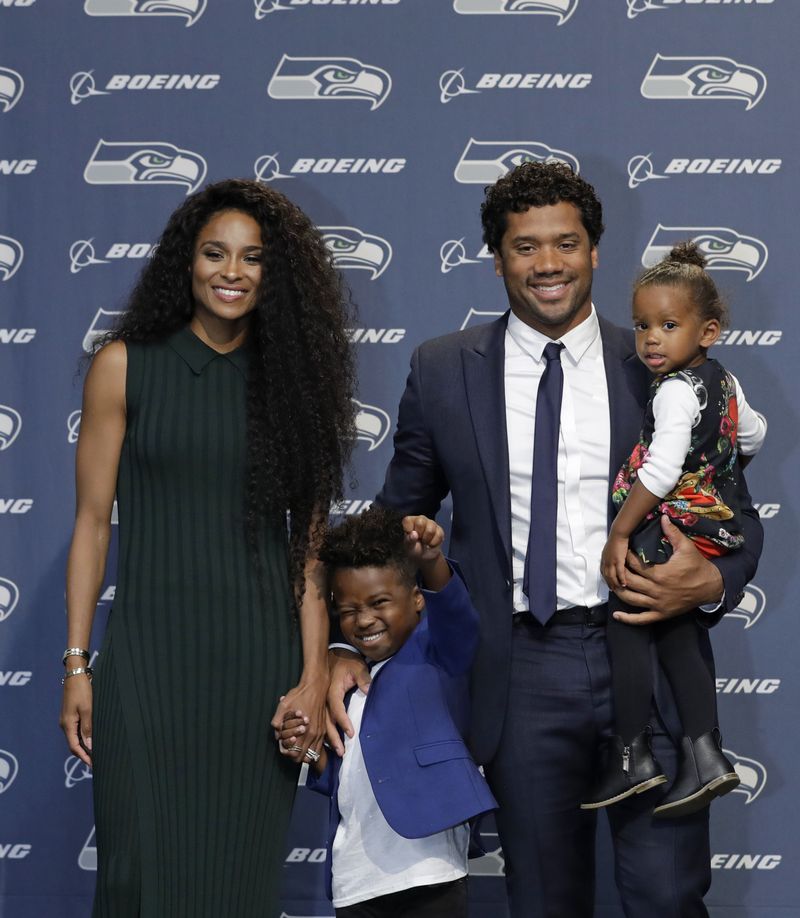 Russell and Ciara Wilson with their children