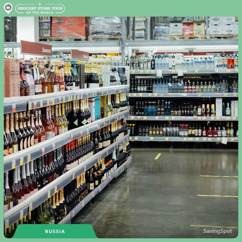 Russian alcohol aisle