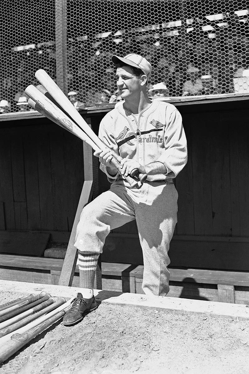 Sammy Baugh preparing to bat with the St. Louis Cardinals in 1929
