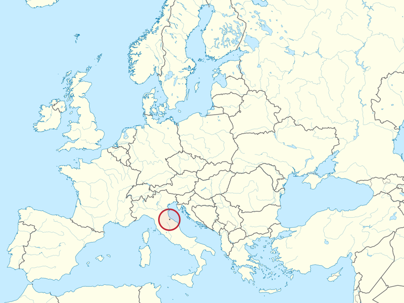 San Marino location on a map