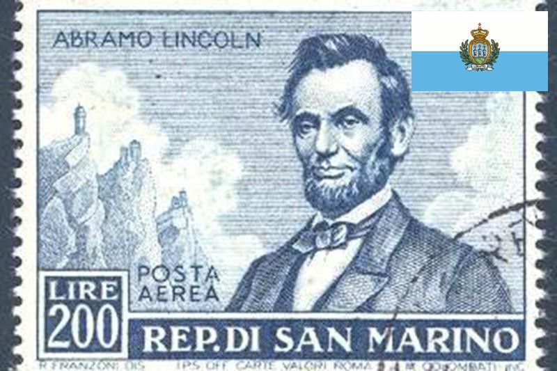 San Marino stamp with President Lincoln