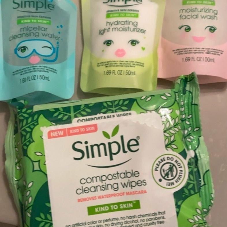 Simple Skincare products laid out