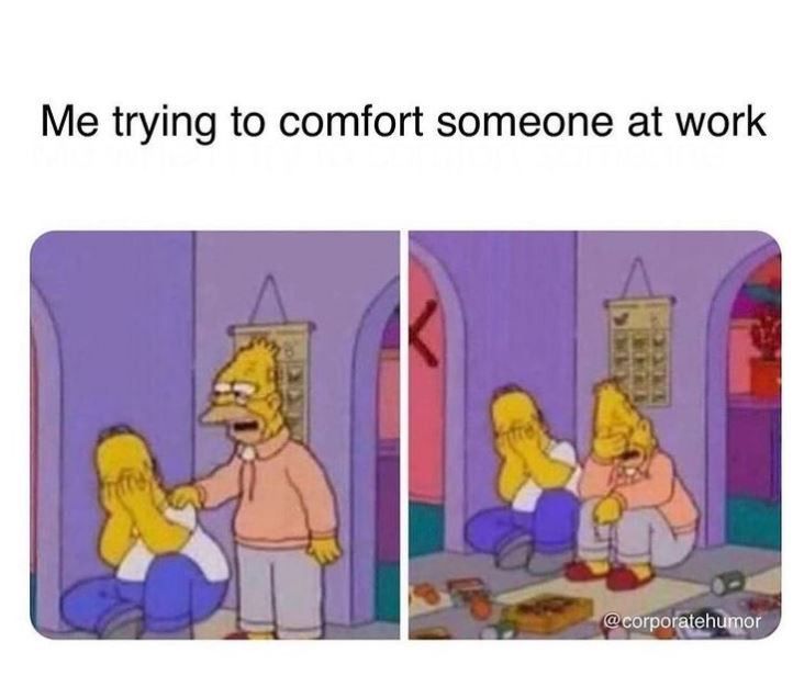 Simpsons comforting someone meme