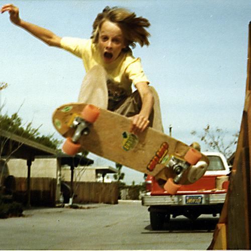 Skateboarding trivia: a young Tony Hawk getting air
