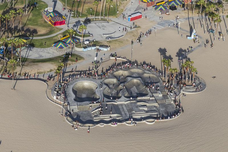 Skateboarding trivia: Venice Beach Skateboard Park Aerial