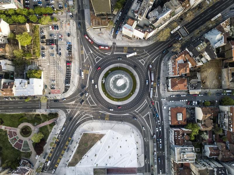 Slavija roundabout in Belgrade, Serbia