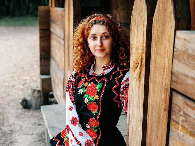 Slavonic woman in traditional dress