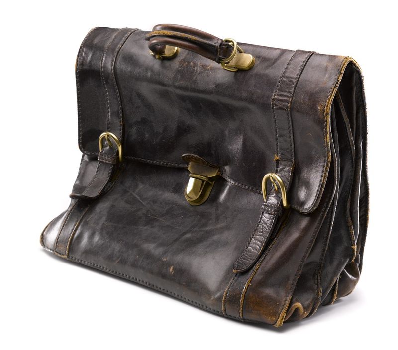 Slouching old leather bag