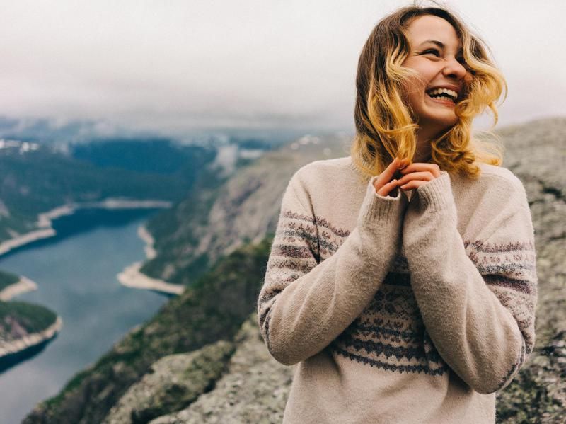 Smiling woman in Norway