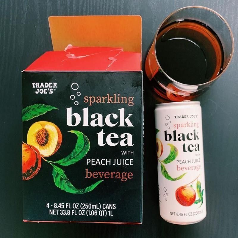 Sparkling Black Tea With Peach Juice Beverage
