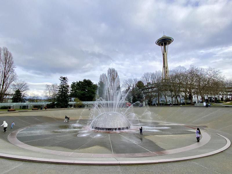 Splash pad park in Seattle