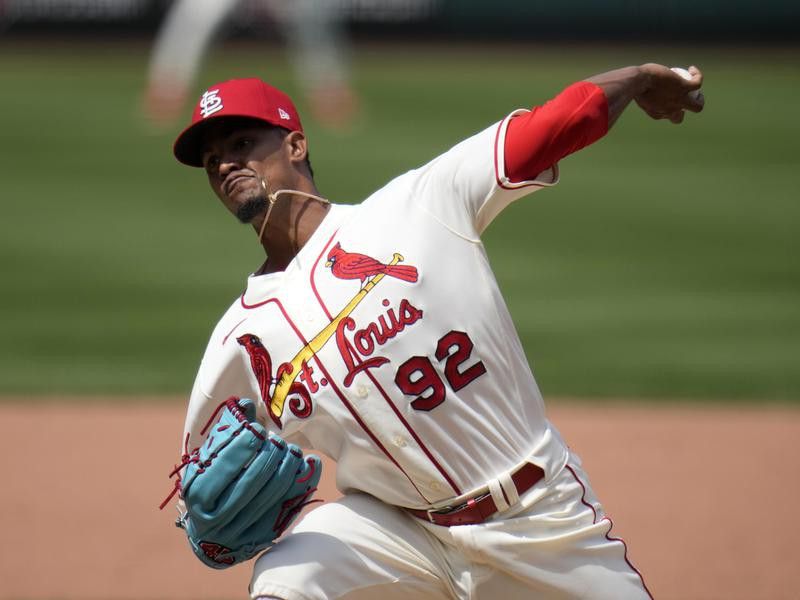 St. Louis Cardinals relief pitcher Genesis Cabrera throws during sixth inning