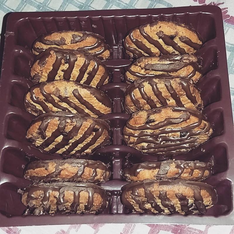Striped Chocolate Chips and Pecan cookies