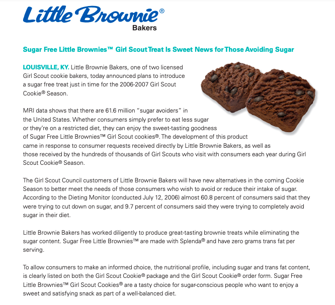 Sugar-Free Little Brownies story