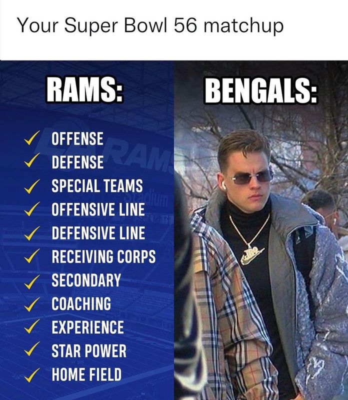 Super Bowl matchup meme