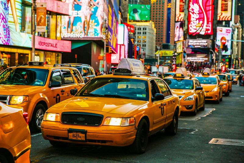 Taxis in Times Square, New York City