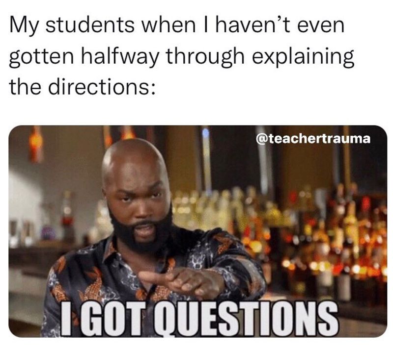 Teacher meme about students interrupting