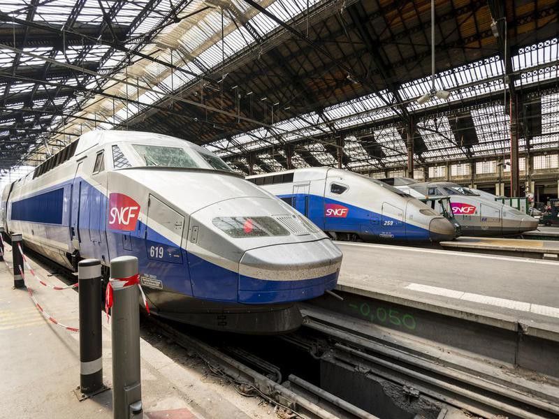 TGV trains parked at Gare de Lyon Station