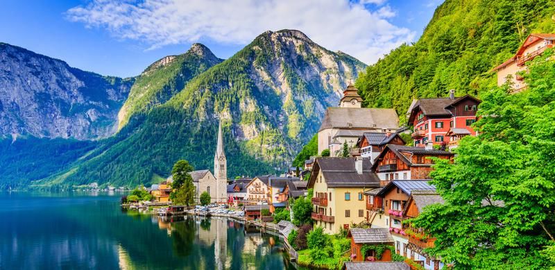 The alpine village of Hallstatt, Austria is thought to be the oldest continuously inhabited village in Europe.