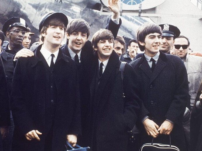 The Beatles leave London Airport