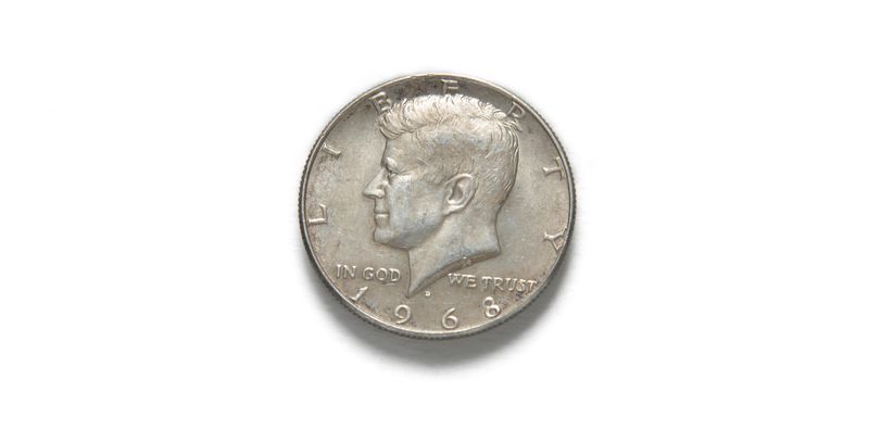 This Kennedy Half Dollar Coin from 1968 is copper