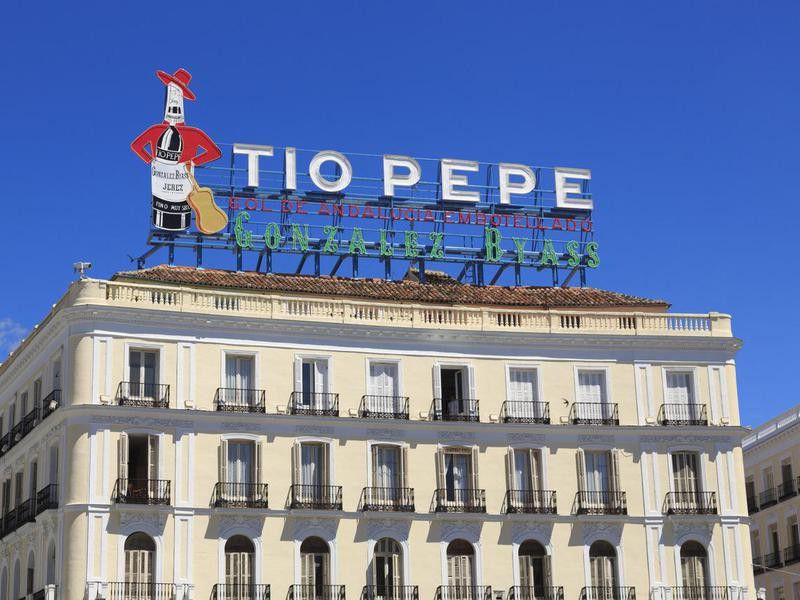 Tio Pepe sign in Puerta del Sol, Madrid