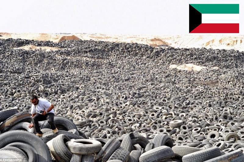 Tire dumpster in Kuwait