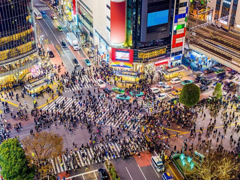 Tokyo busy street intersection
