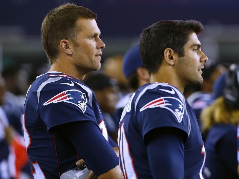 Tom Brady and backup quarterback Jimmy Garropolo