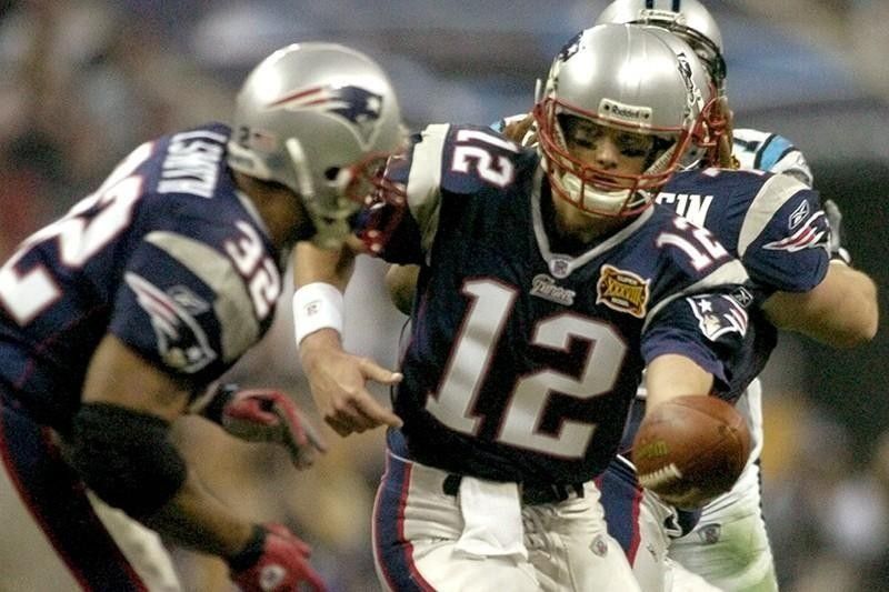 Tom Brady during Super Bowl XXXVIII in 2004