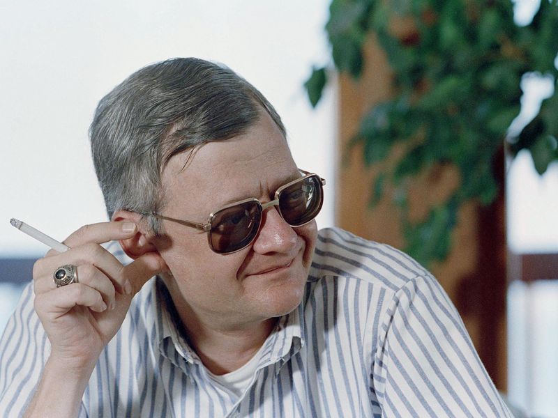 Tom Clancy relaxes at his home