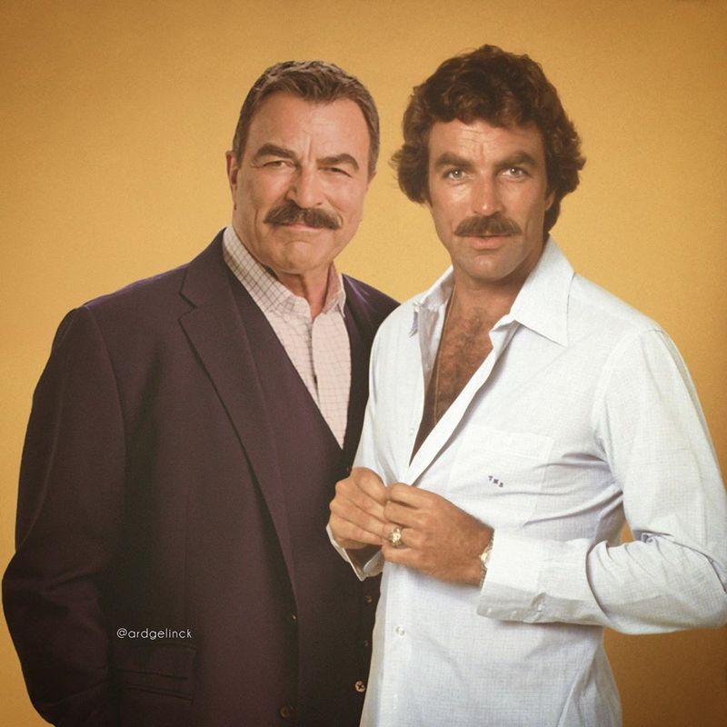 Tom Selleck young and old
