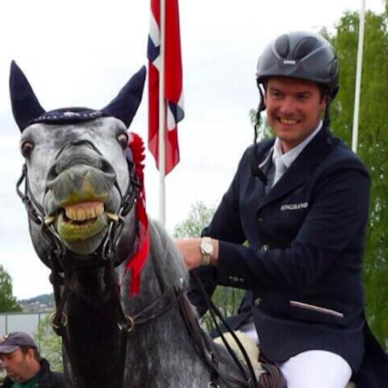 Tony Andre Hansen posing with horse