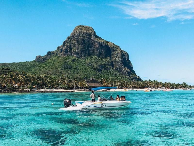 Tourist boat in Mauritius