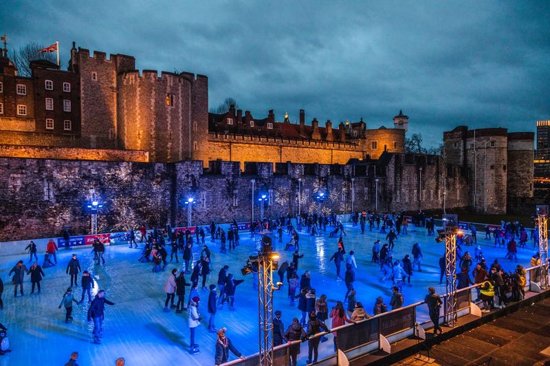 Tower of London Ice Rink at night