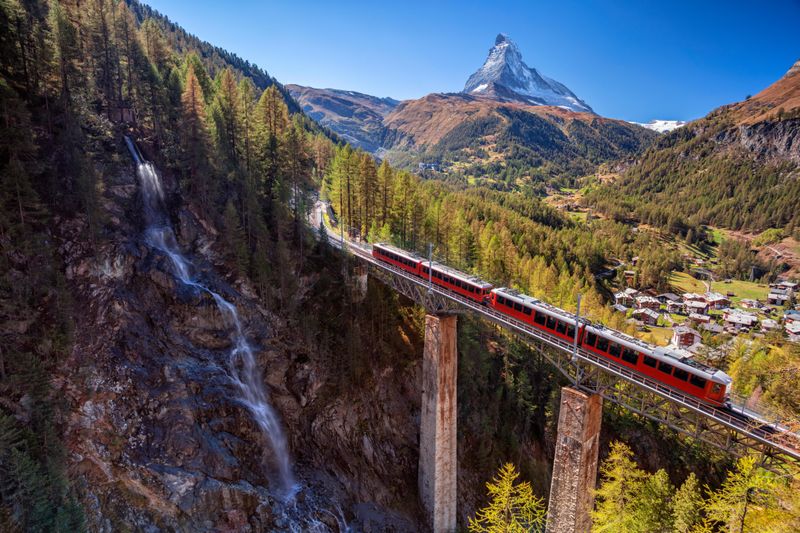 Train in Zermatt, Switzerland.