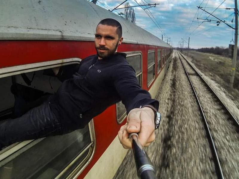Train selfie