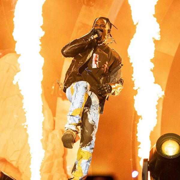 Travis Scott performs on day one of the Astroworld Music Festival at NRG Park on Friday, Nov. 5, 2021, in Houston. (Photo by Amy Harris/Invision/AP)