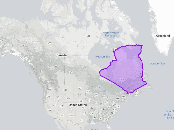 True size of Algeria compared to Canada