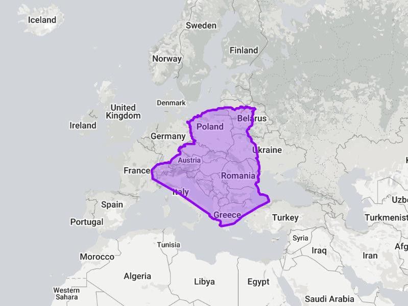 True size of Algeria compared to Europe