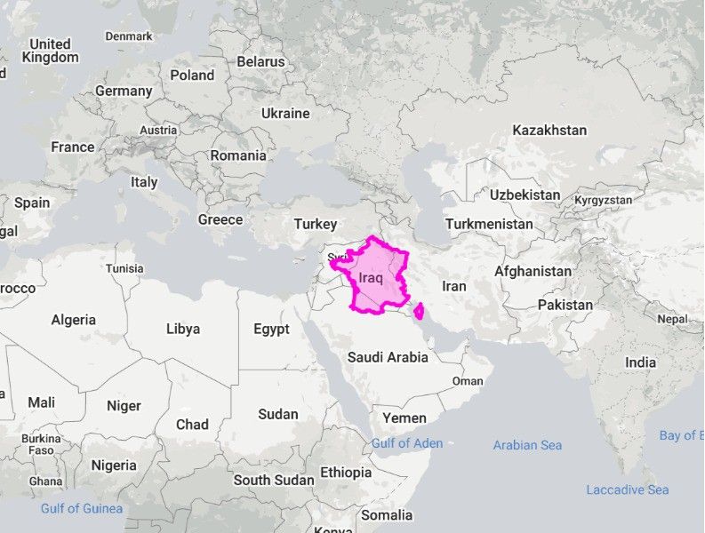 True size of France compared to Iraq