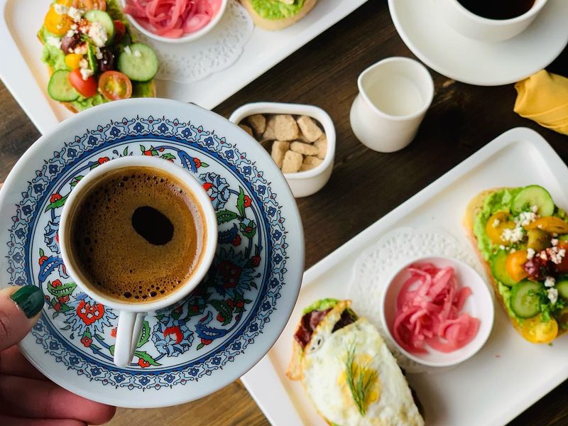 Turkish coffee and brunch in Lokma