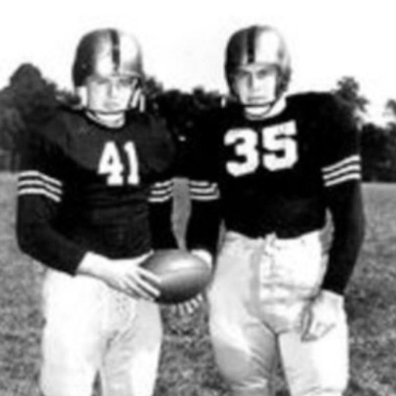 Two players from Army Black Knights pose