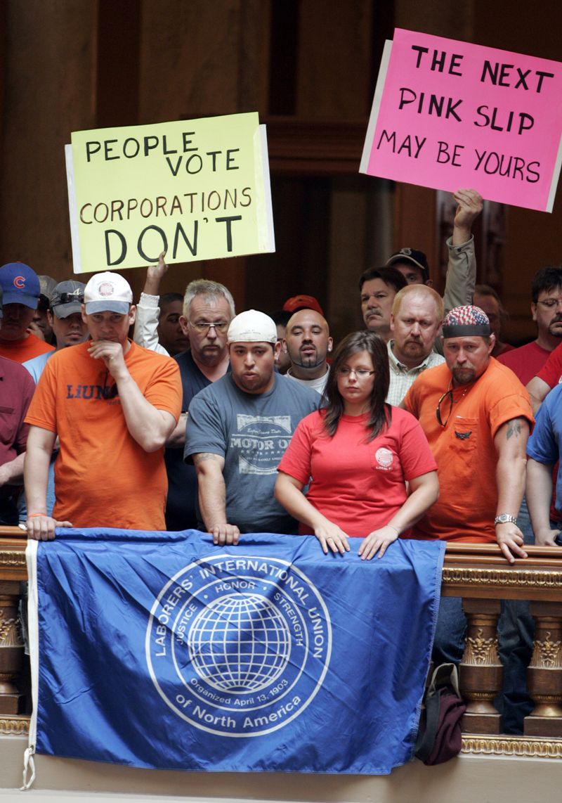 Union workers in Indianapolis, Indiana