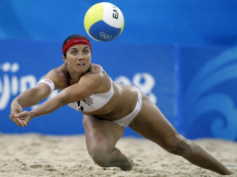 United States' Misty May-Treanor goes for ball
